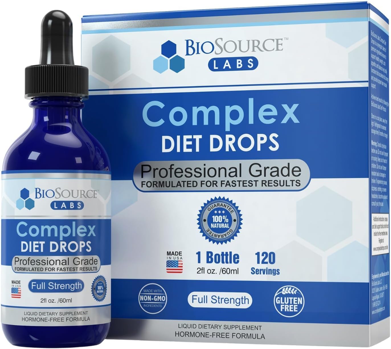 BioSource Labs Complex Diet Drops – Best Natural Drops for Men and Women (1 Bottle, 2 fl oz) - 30 Day Supply