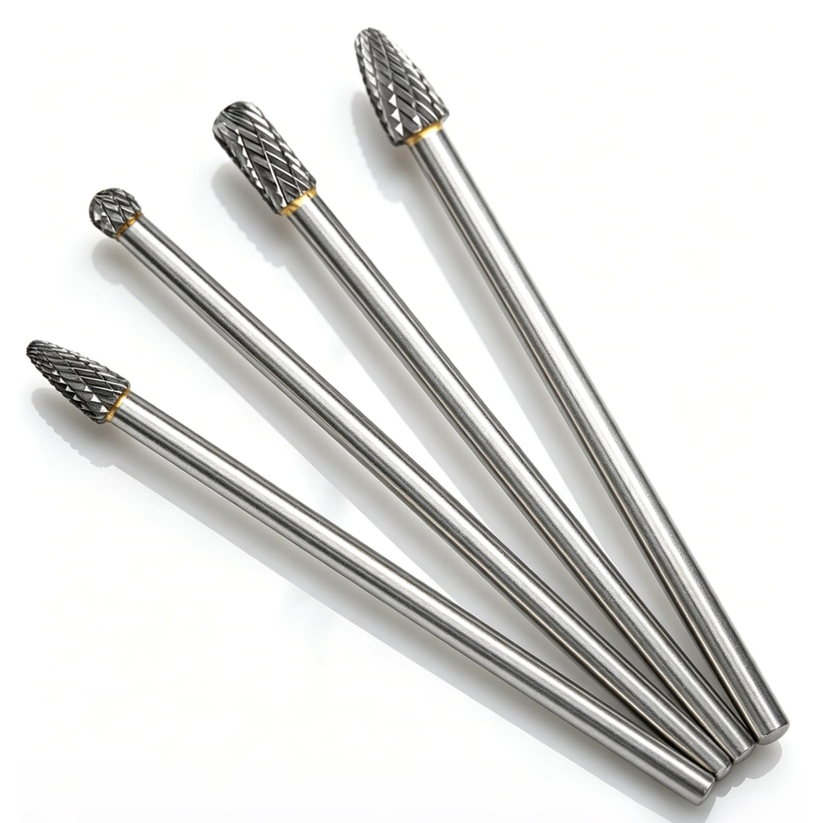 Lang Hartmetall Frässtifte, 4 StüCk 6mm Schaft Wolframstahl Fräser Metallfräser Bohrer Für Bohrmaschine, Schleifmaschine, Hartmetallfräser Rotary Burr Set Für Holz Metall Schnitzen, Gravur, Bohren