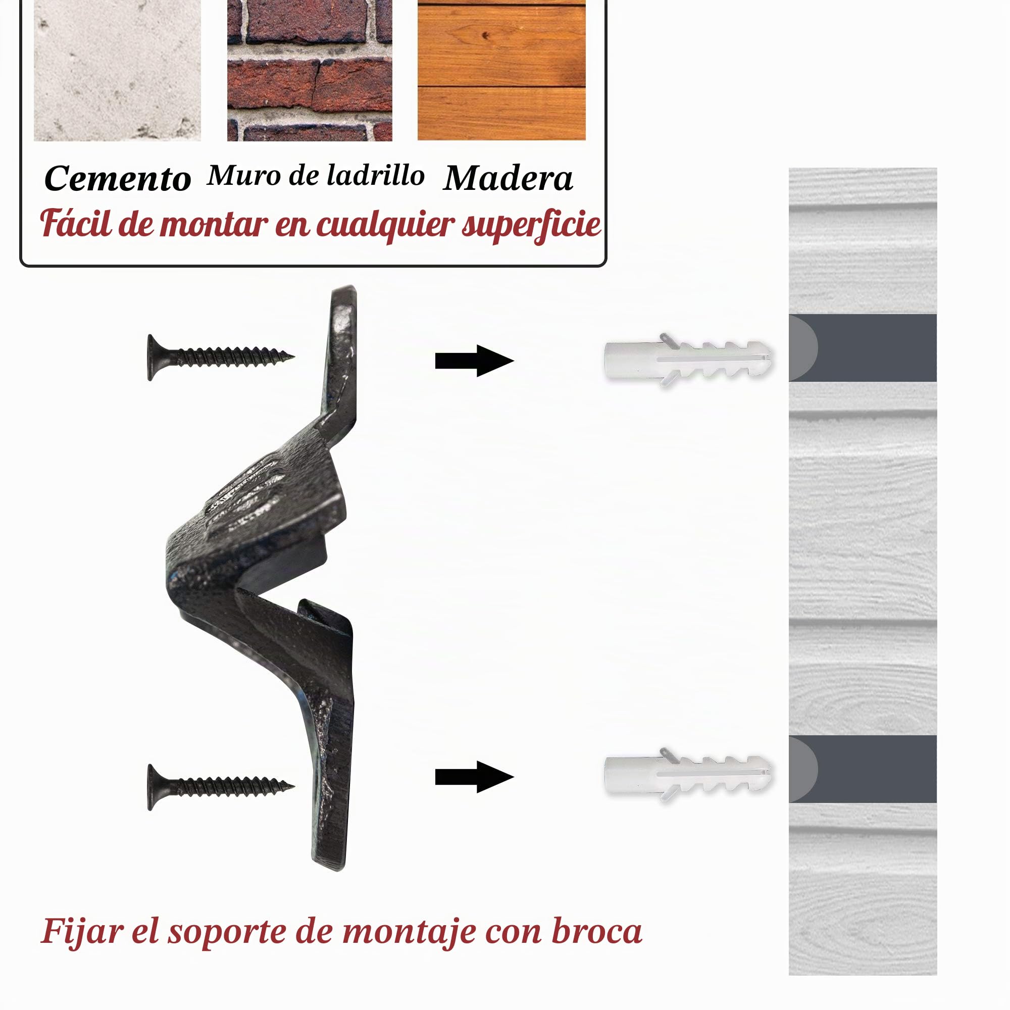Uncle Paul® Set de abridores de botellas de hierro fundido 2 piezas estilo vintage para pared KH02