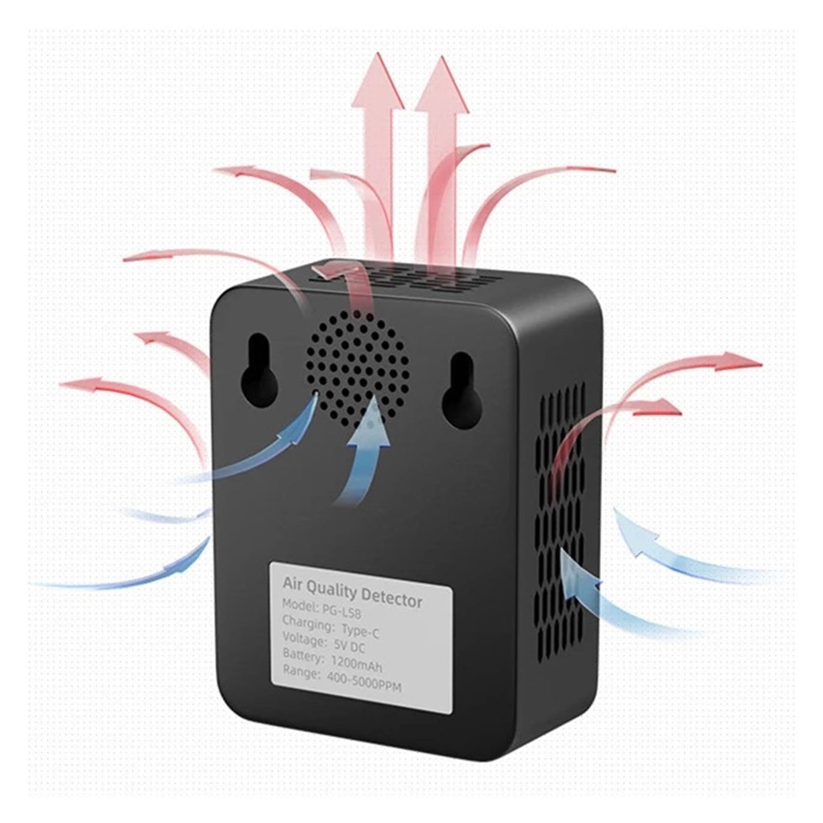 Medidor De CO2 5 En 1, Detector Gas 3, Portátil, Temperatura, Humedad, LCD, Digital, Multifuncional, TVOC, HCHO, Monitor Calidad del Aire Detección Rápida Precisa(5 IN 1)