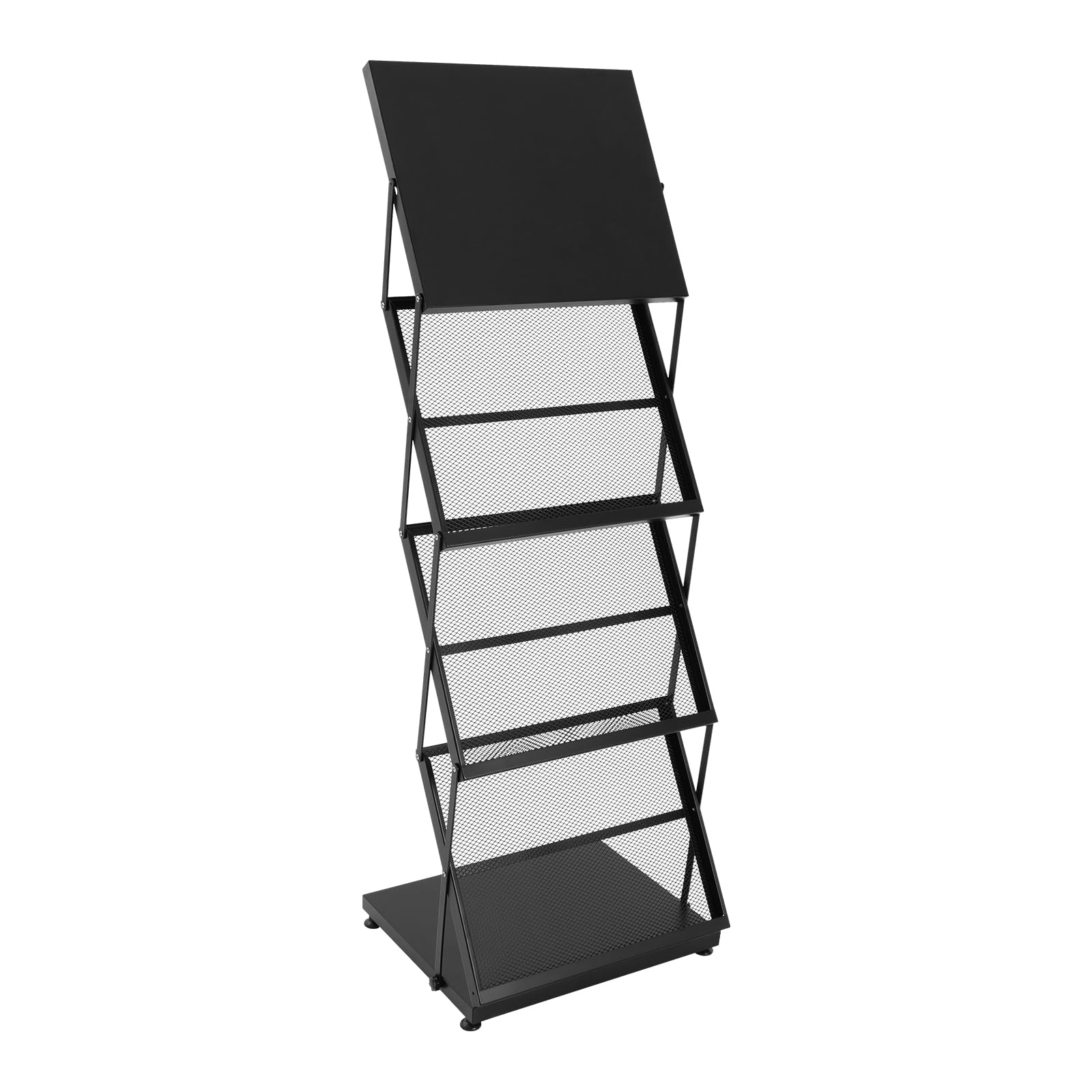 Prospektständer 3 Ebenen Faltbar Zeitschriftenhalter Doppelreihe Broschürenständer Metall mit Verstärkte Fußpolster und Erhobene Kanten 45x36,8cm zeitschriftenständer für Büro und Messe