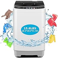 Vista 1 de Nictemaw Portable Washing Machine 15.6Lbs Capacity Portable Washer with Drain Pump 2.1Cu.ft Full-Automatic Compact Washer with 10 Programs 8 Water