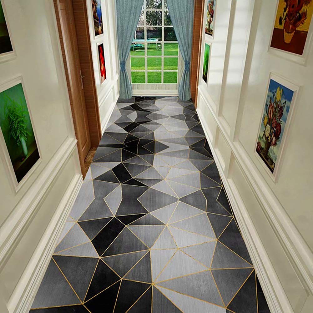 Nowoczesny geometryczny dywan, długie i wąskie dywaniki, można prać w pralce dywan do kuchni/wejścia/przedpokoju, 60 cm/80 cm/100 cm/120 cm szerokości (rozmiar: 60 x 100 cm)