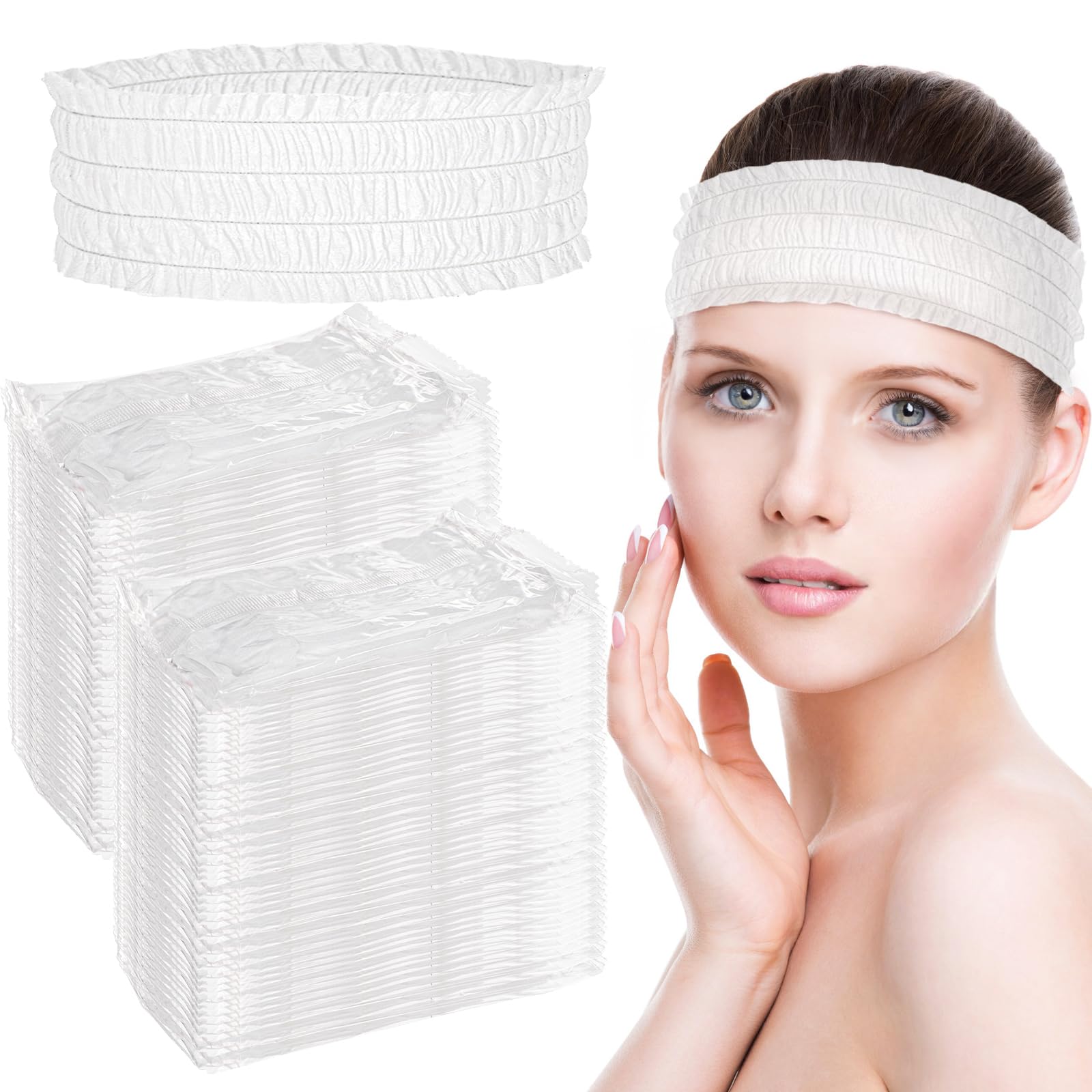 Yesland 200-Piece Disposable Spa Headbands, Soft Non-Woven  display picture 1
