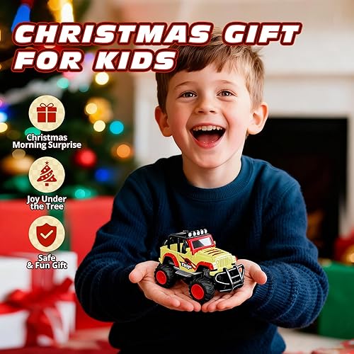 Miniatura 7 de Tecnock Mini auto RC para niños, auto a control remoto a escala 132 con batería recargable tipo C, 2.4 GHz duradero pequeño camión RC con fácil