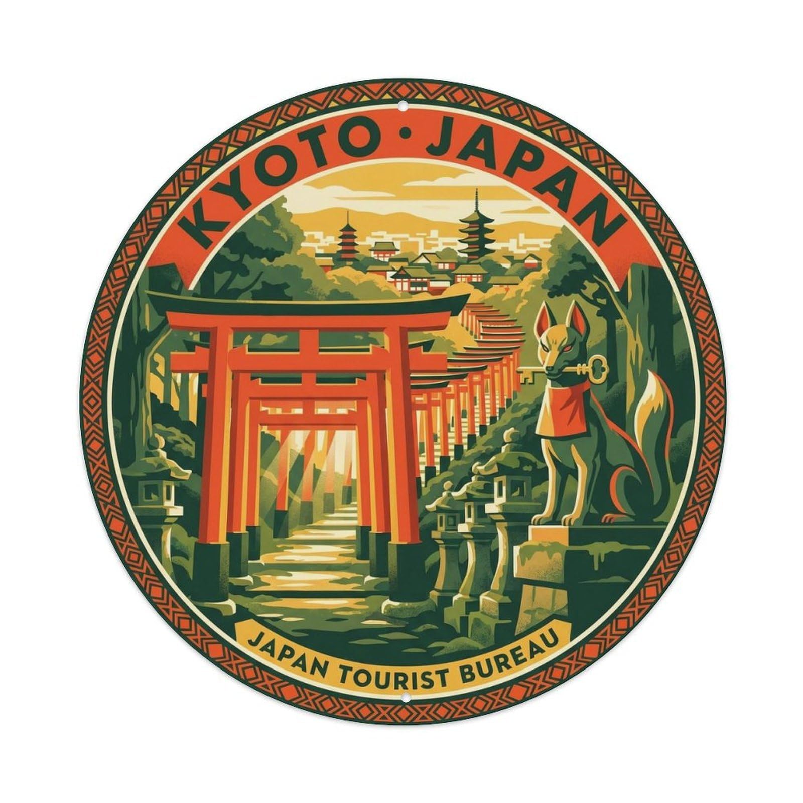 Kyoto Fushimi Inari Thousand Torii Temple Metal Tin Sign