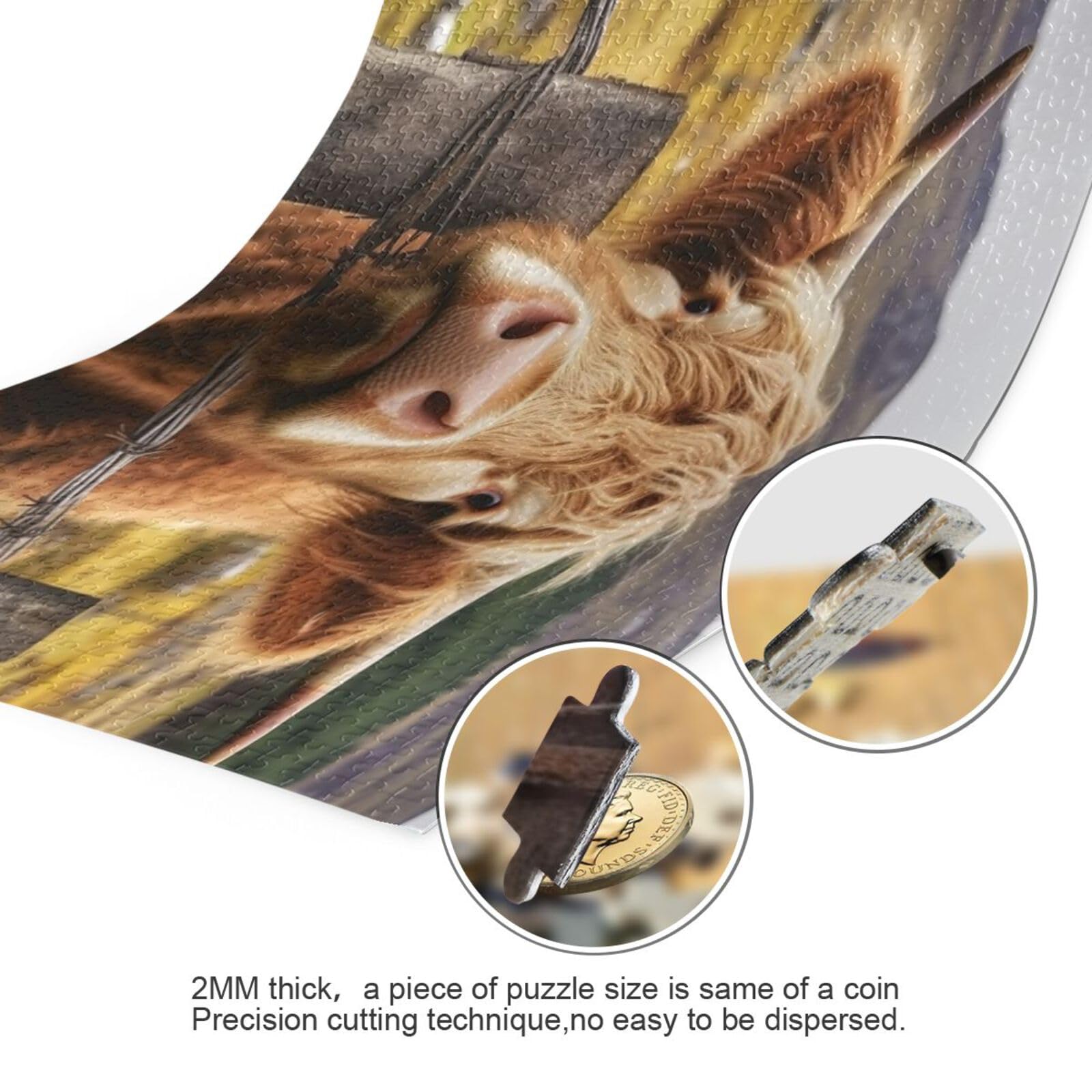 Qilmy 500 Piece Jigsaw Puzzle - Four Funny Cows, Educational Game For Kids & Adults (20.5x15 In) - View #2