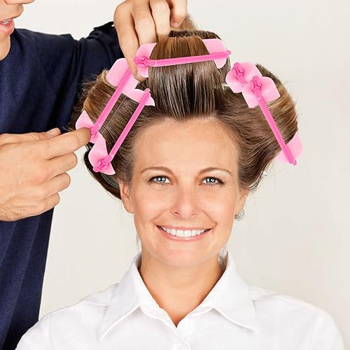Vista 13 de 12 rodillos de esponja de espuma de 2.4 pulgadas, rizadores de pelo para dormir, rizador sin calor, rosa, Halloween, fiesta de Navidad, peinados