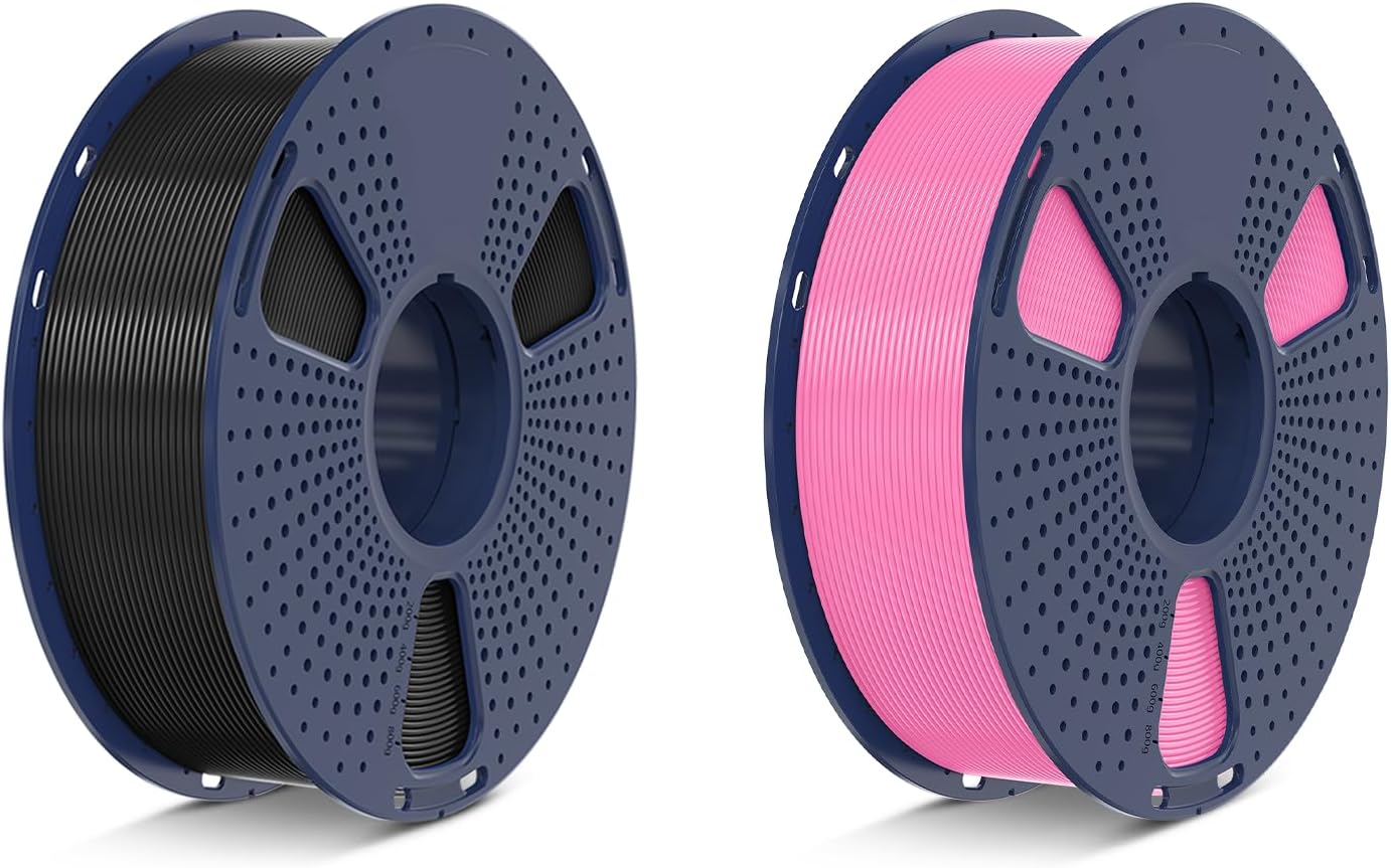 PLA+ 3D Printer Filament 1.75mm, SUNLU PLA Filament PRO, Dimensional Accuracy +/- 0.02 mm, 1 kg Spool, 1.75 PLA Plus, Black+Pink