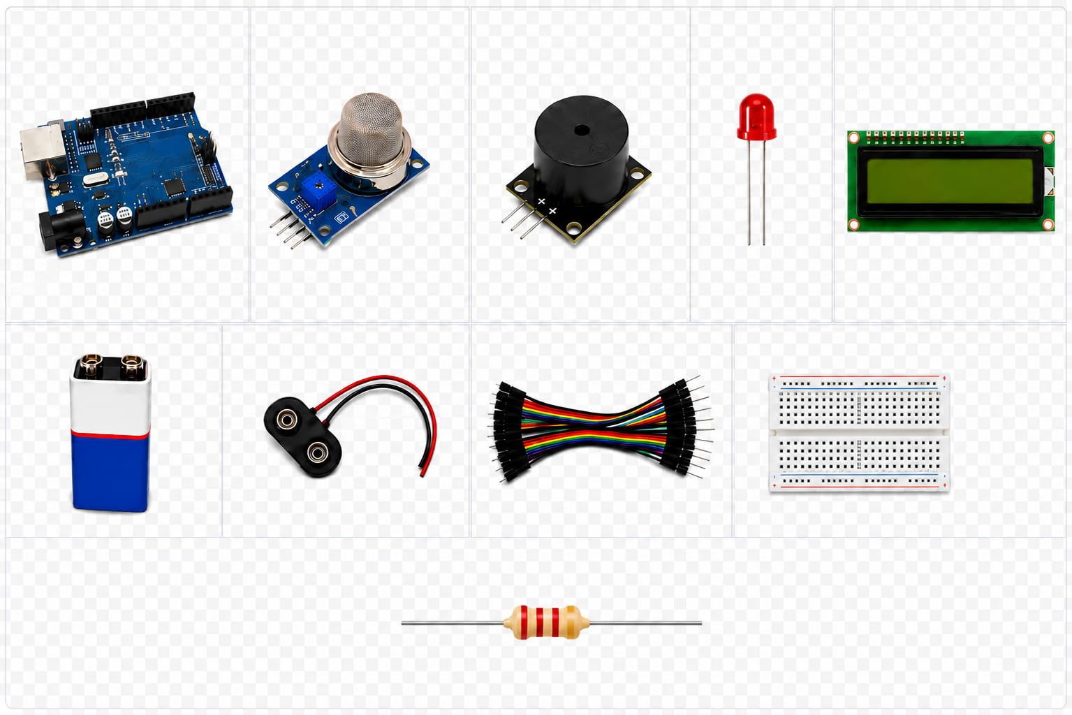 NE LAB Gas Leakage Detection System Project Kit Compatible with UNO R3, MQ-2 Gas Sensor, 16x2 LCD Display, Buzzer, LED, LPG Smoke Detector DIY Kit for Engineering Students-image-28