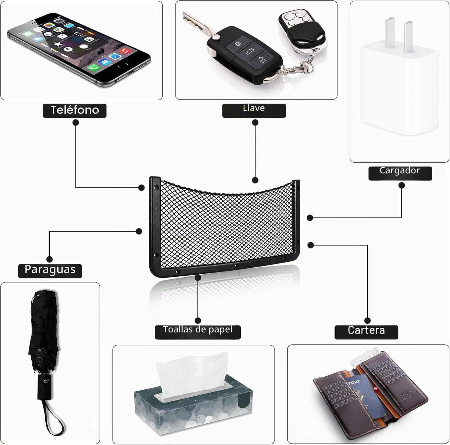 EINESIN Red Almacenamiento Caravana de Abs/Coche, Organizador para Almacenamiento, Multifuncional Red Maletero de Coche Asiento para Equipaje, Autocaravanas, Barcos, Hogar