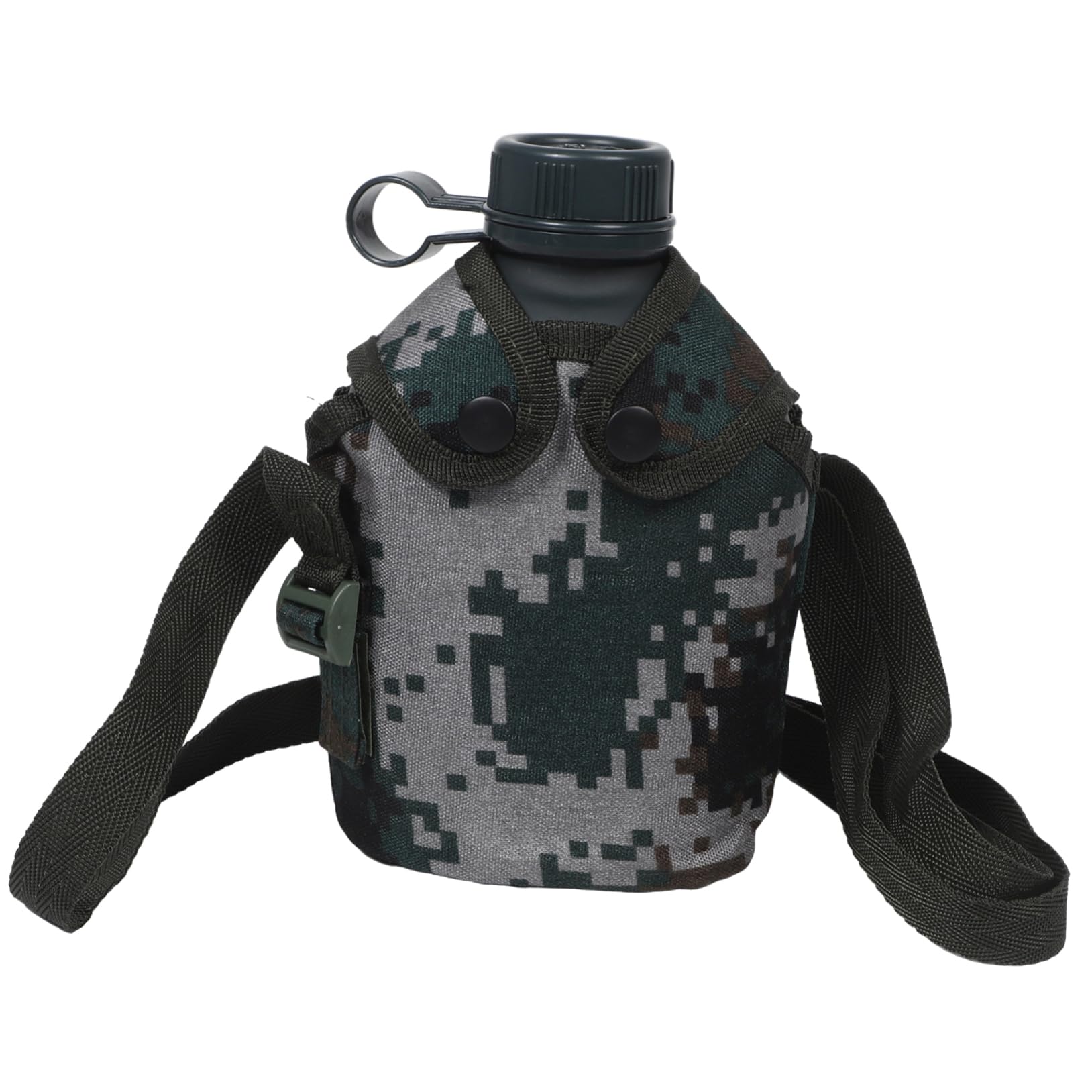INOOMP Aluminium Wasserflasche Mit Camouflage-hülle Und Schultergurt Tragbare Feldflasche Für Camping Wandern Und Outdoor-aktivitäten Für Training Und Vielseitige Nutzung