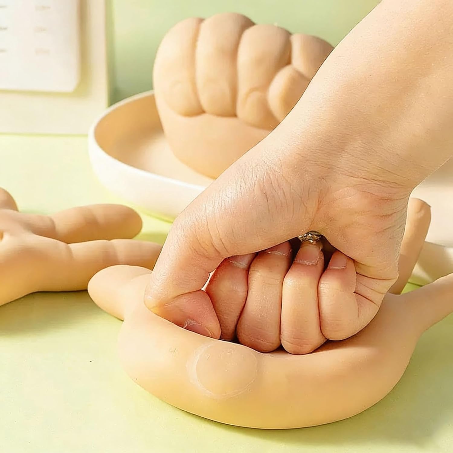 Simulated Gesture Stress Relief Squeeze Toy Slow Rising Rock Scissors Paper Soft TPR Hand Gesture Fidget Sensory Toy A