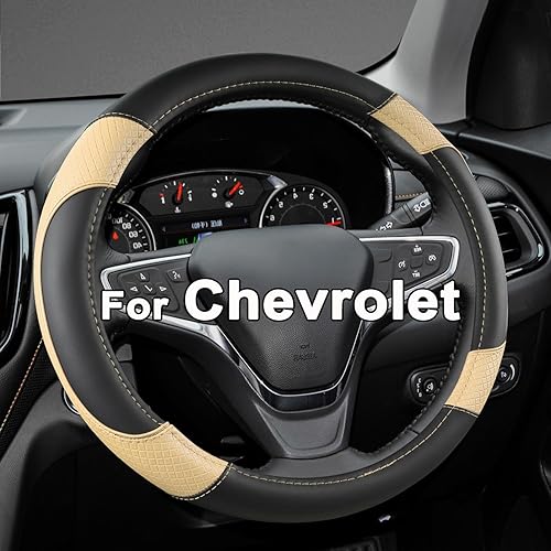 Miniatura 10 de GIANT PANDA Cubierta del volante para Chevy Silverado - Cubierta del volante del coche para Chevrolet Colorado Tahoe - Negro