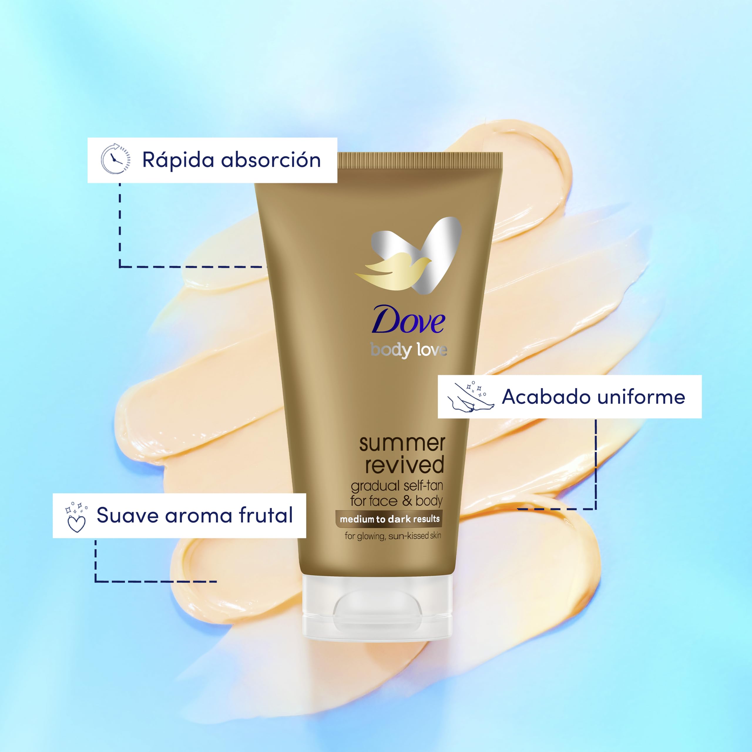 Dove Loción Autobronceadora Facial Summer Revived Para piel de tono medio a oscuro 75 ML