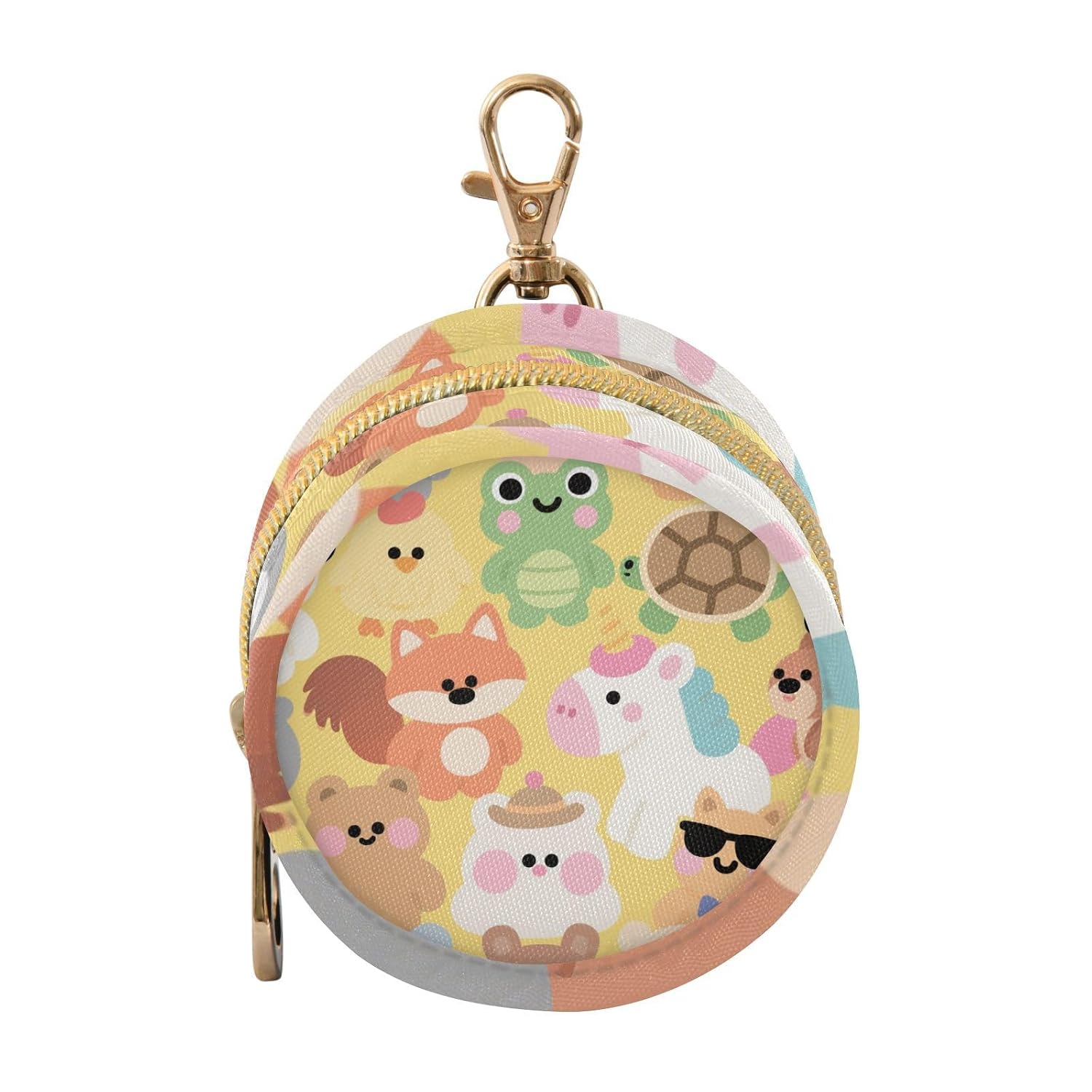 Cartoon Cute Animals Yellow Baby Boy Pacifier Case Holder Portable Change Purse Key Holder, Neutral Baby Items