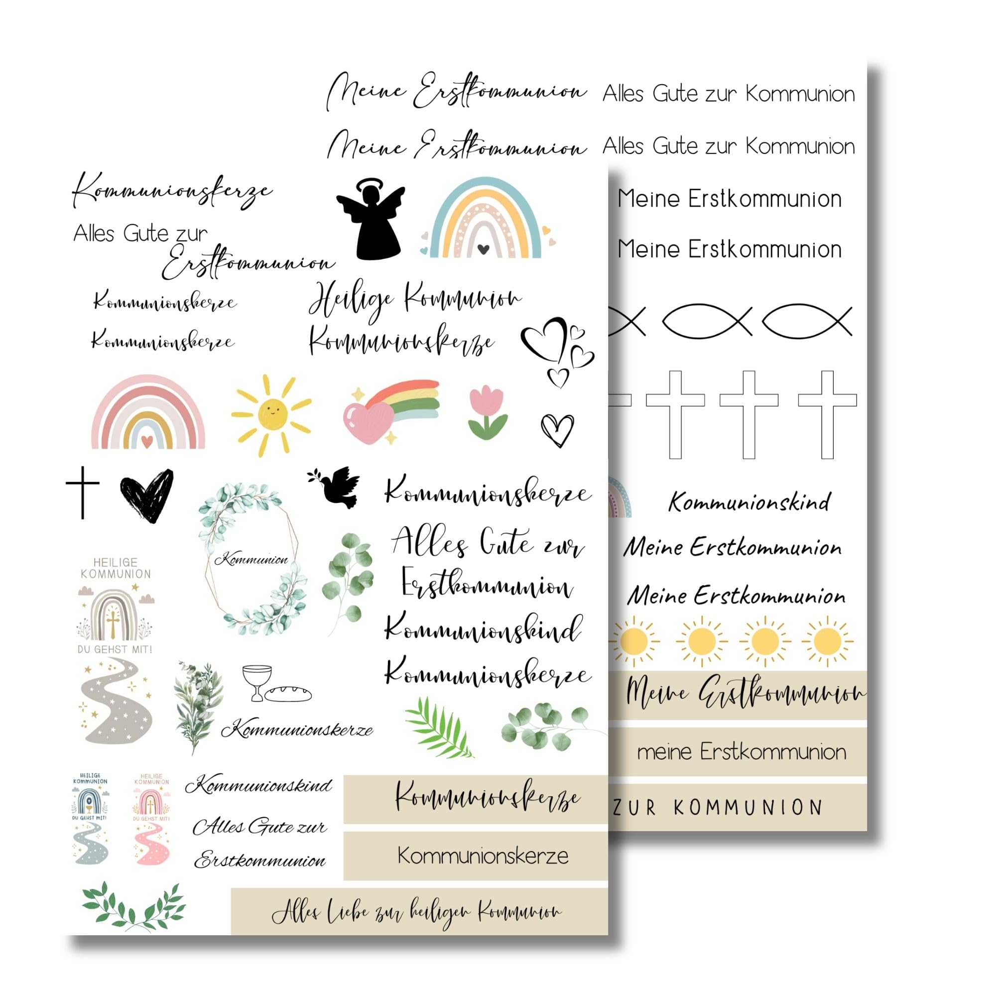 MilaBoo® Kerzentattoos I DIY Aufkleber für besondere Anlässe, einfache Anwendung, vielseitig einsetzbar (Kommunion)