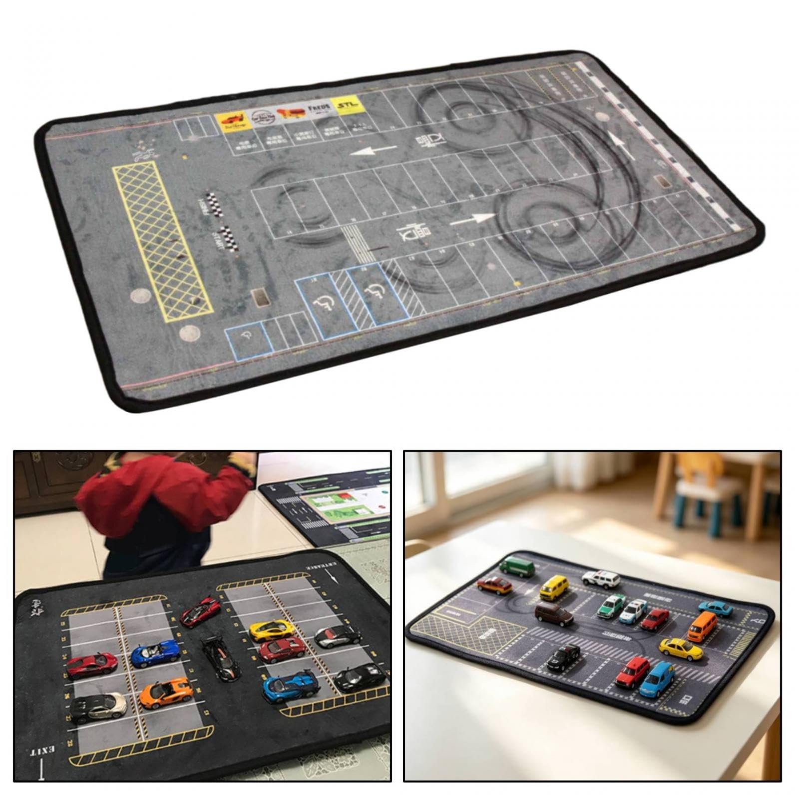 Amagogo Alfombrilla ratón para Aparcamiento a Escala 1/64, tapete Antideslizante para Garaje, tapete Escritorio Enrollable, Diorama para Mesa o, Style G