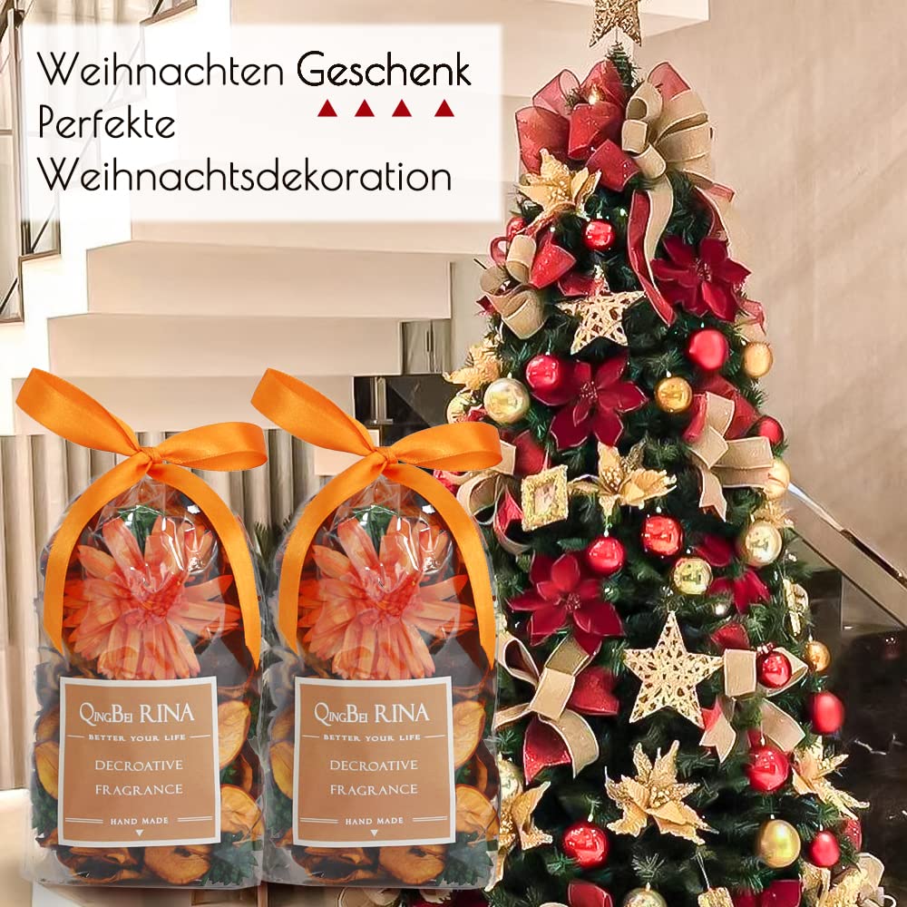 Qingbei Rina Pot Pourri Parfumé 90g Sachets Orange Fleurs Séchées pour Maison et Centre de Table