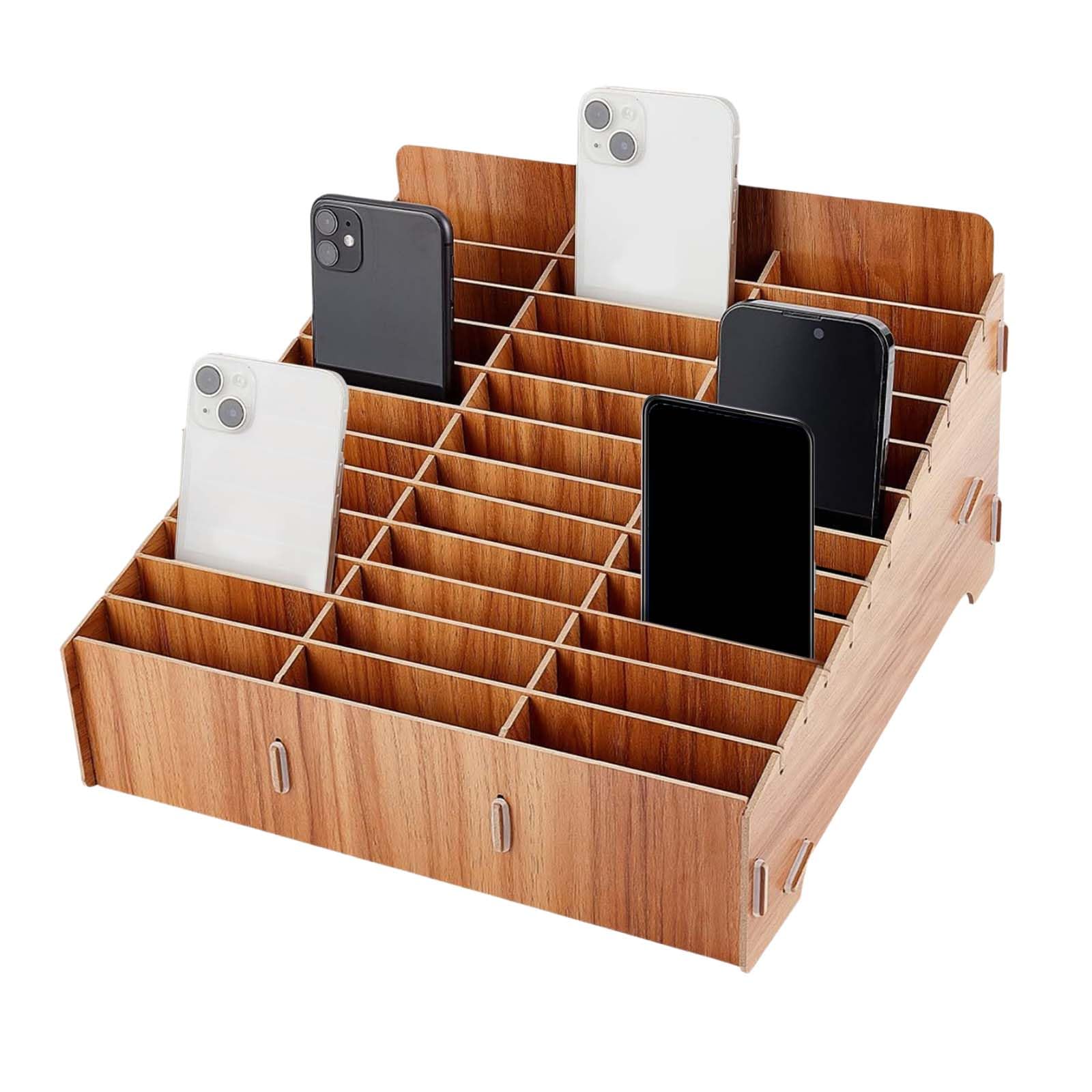 36 Fächer Handy Aufbewahrung,Handyhalter für Klassenzimmer,Schreibtisch Organizer,Handys Aufbewahrungsbox,Handy-Garage,Handy Aufbewahrung für Schule,Holz Handy-Desktop-Organizer,Handy Management Racks Bürobedarf & Schreibwaren
