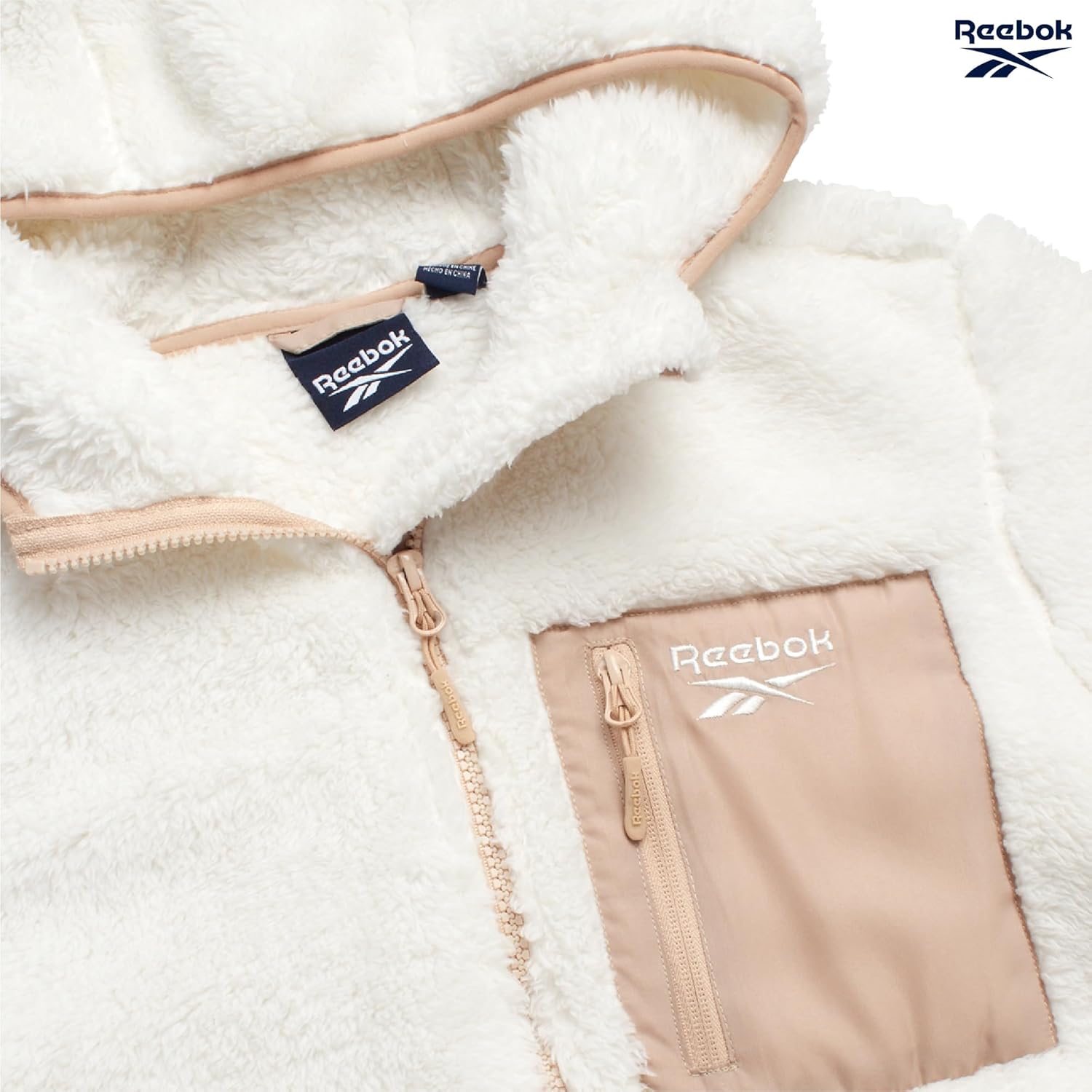 Reebok Womens Sherpa Fleece Jacket - Fur Teddy Coat Soft Sherpa Jacket Women Zip Up Hooded Winter Coats for Women Outerwear - Image 5