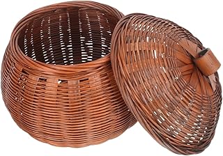 DOITOOL Retro Pumpkin Basket Rattan Small Basket