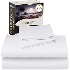 California Design Den Certified 100 Egyptian Cotton Sheets King Size Deep Pocket Set - King Percale Sheet Set