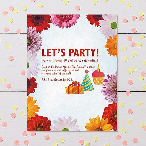 Miniatura 3 de Daisies Spring Floral - Juego de 25 papeles de papelería de margaritas de 8 12 x 11 pulgadas, papel de computadora compatible, hojas con membrete