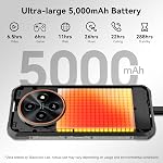 Blackview Fort 2 Rugged Phone Android 15, 10.7mm Ultra-Thin Rugged Smartphone Unlocked, 24GB + 128GB/2TB 6.56”HD+90Hz Large Dispaly, 4G T-Mobile Dual SIM IP69K Waterproof 16MP+13MP Camera, NFC/OTG/GPS