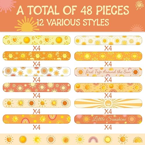 Miniatura 3 de 48 pulseras bohemias para fiestas de sol, hippie, groovy, bohemio, sol, primer viaje alrededor del sol, suministros de decoración de fiesta de