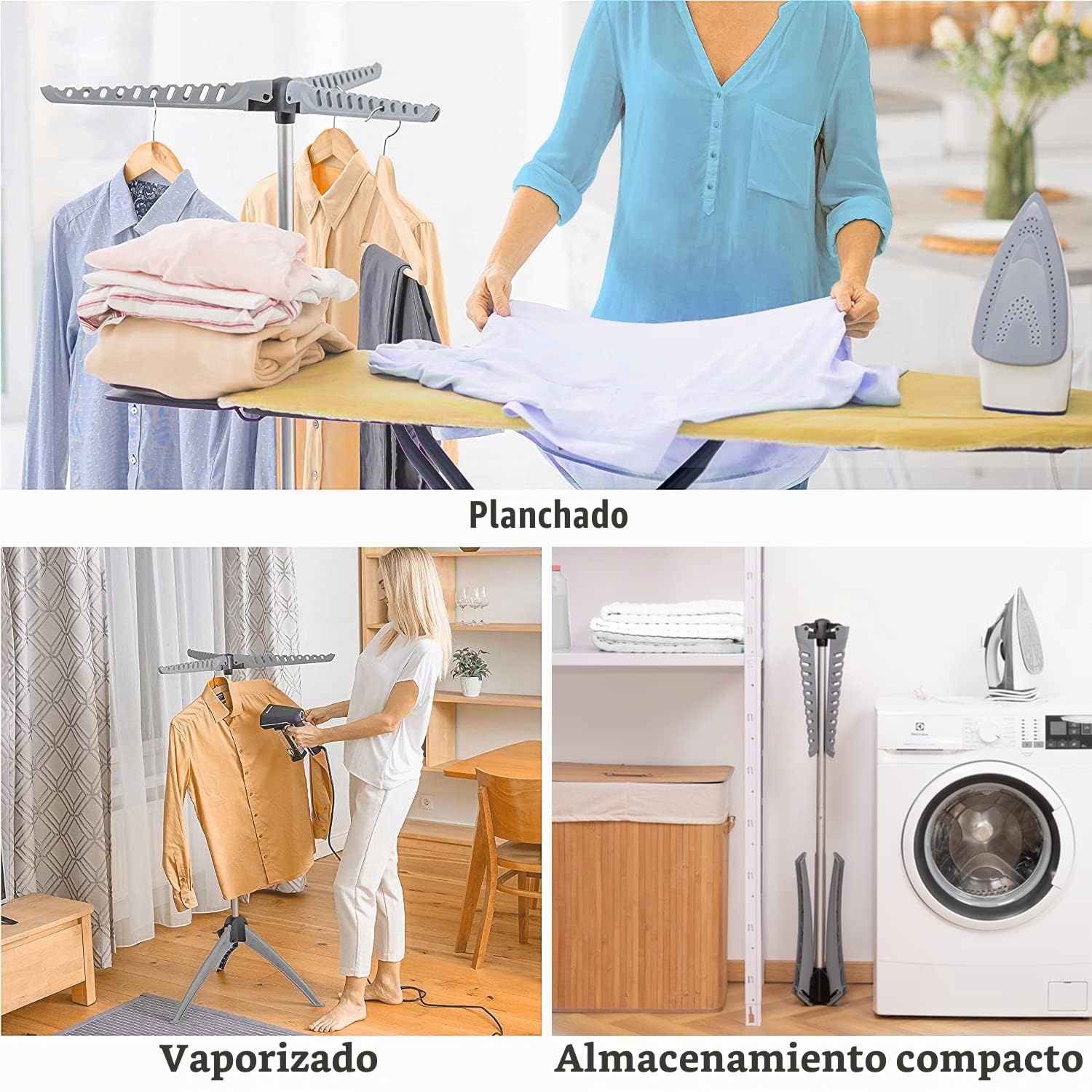 art moon Cedar Tendedero Plegable Resistente, Soporte para Colgar Ropa, Interior y Exterior, Capacidad Máxima 22 kg o 63 Perchas, Fácil Montaje, Gris