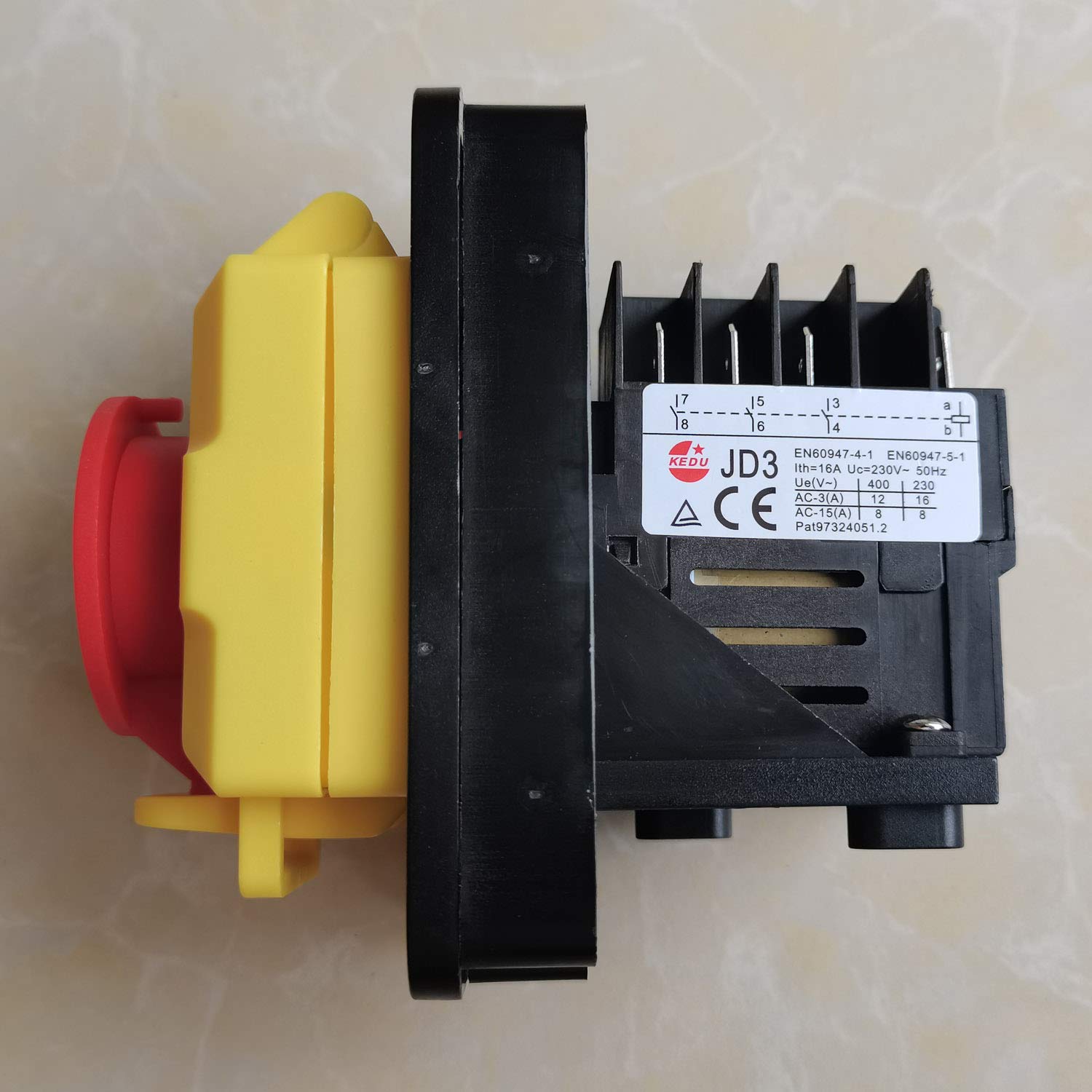 KEDU KJD11 - Interruptor de botón de 8 pines para interruptores electromagnéticos para máquinas de herramientas industriales JD3 AC 230 V 16 A 4NO