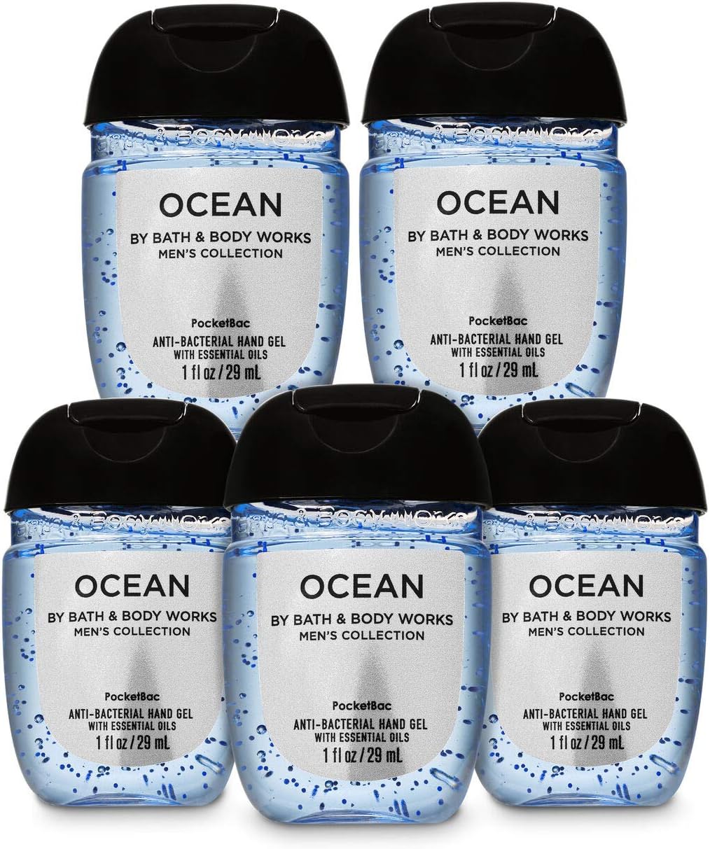 PocketBac Hand Sanitizer Gel Ocean For Men 5pc Bundle
