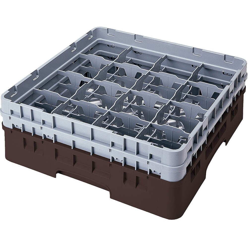 Cambro Cesta de Lavado de tamaño Completo Compartimentos 1, diámetro máx. 10.9 cm, Altura máxima 11.8 cm, Color Castaño, 16 Copas/Vasos, Talla única