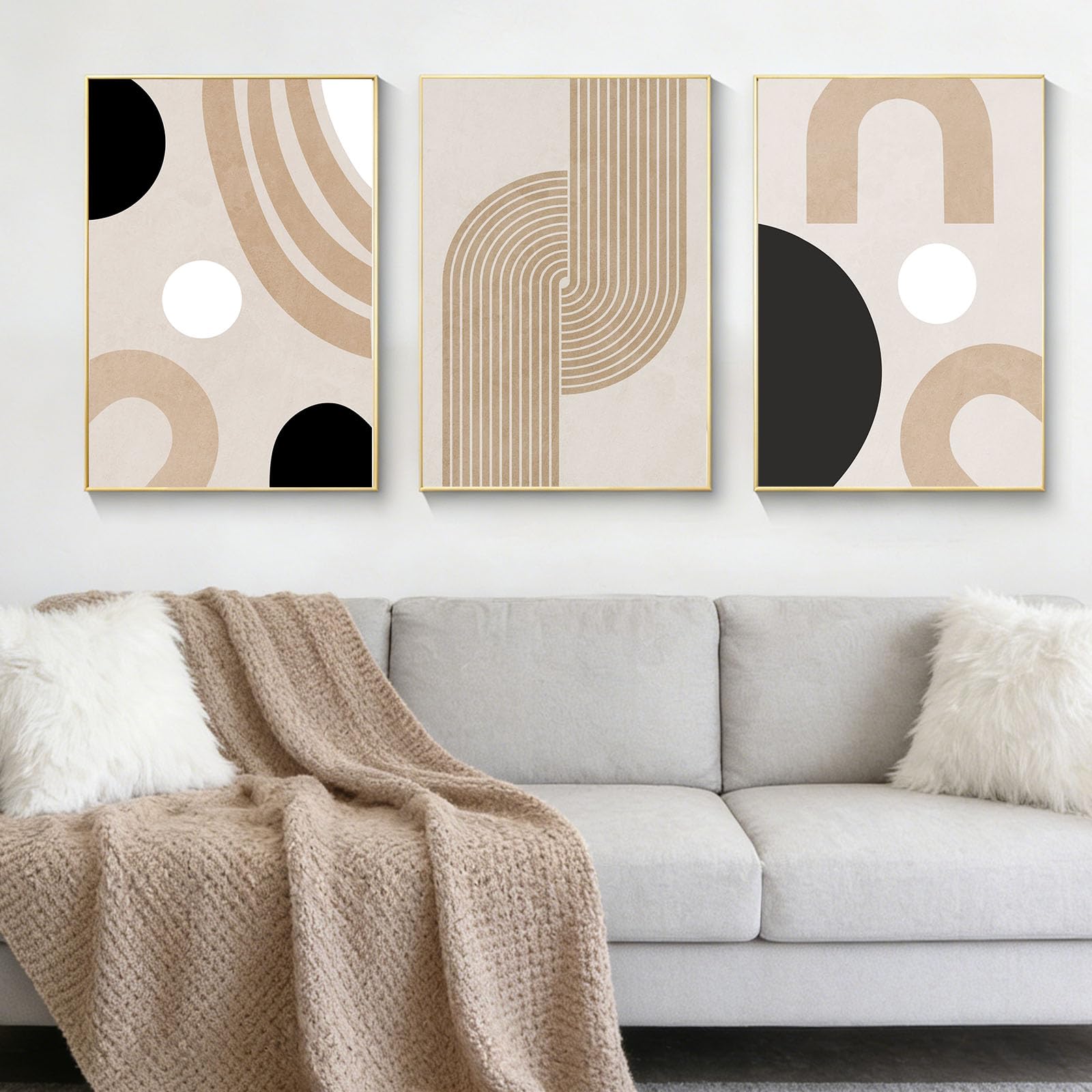 BDKCYO Cuadros para sala de estar, juego de 3 unidades, línea abstracta, geometría, murales, salón, dormitorio, simplicidad, póster artístico, cuadros en lienzo sin marco (líneas A, 60 x 90 cm)