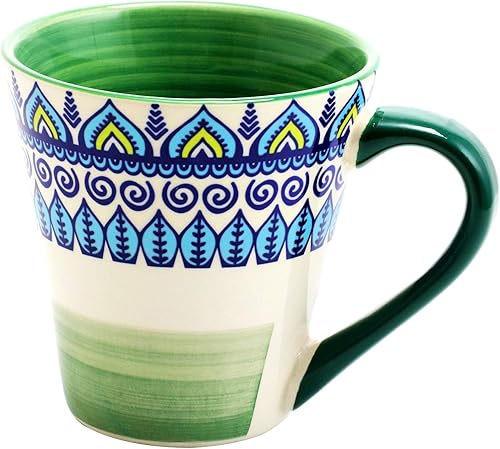 Vista 7 de Elama 's Zen Green Mozaik - Vajilla de cerámica de 16 piezas con servicio para 4 invitados