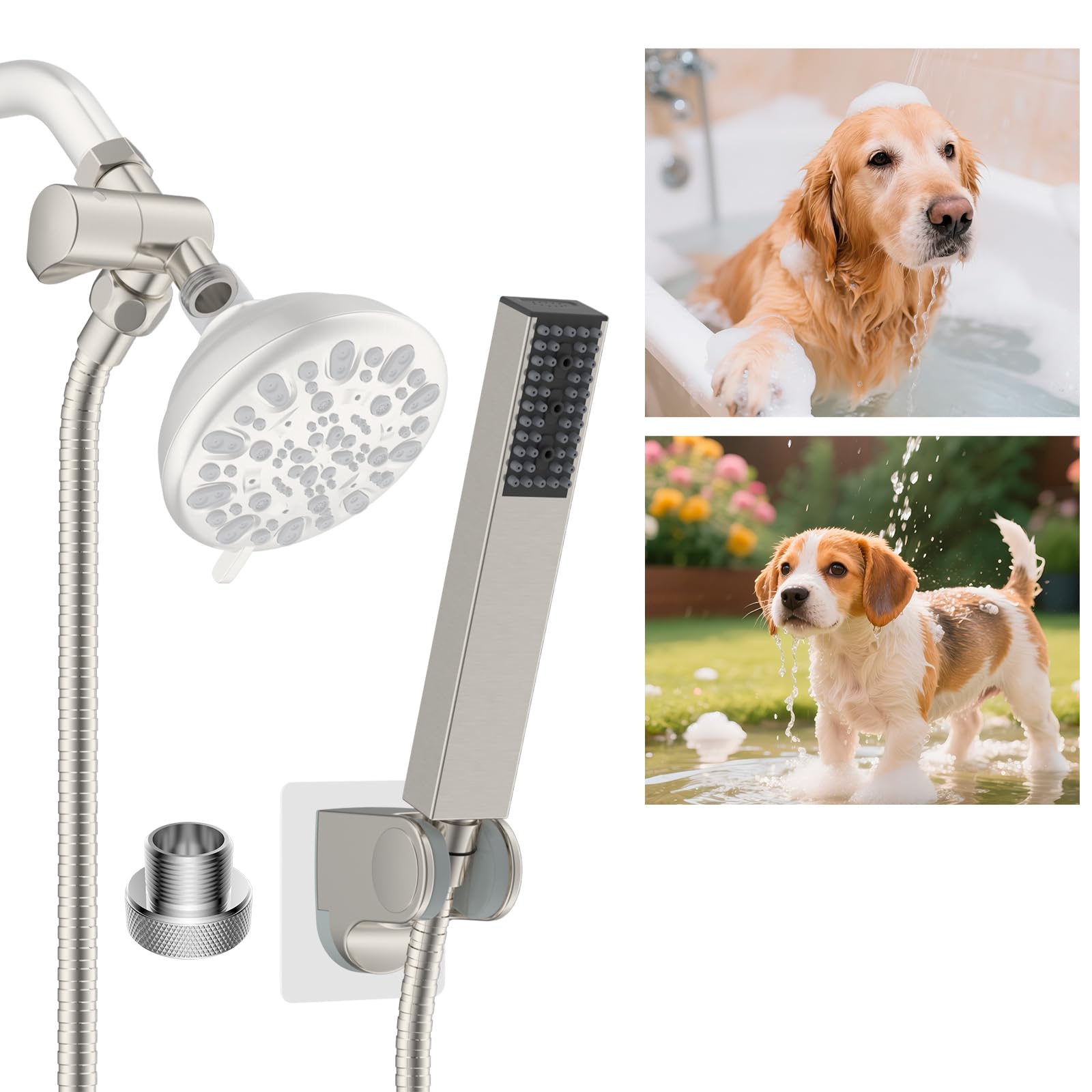 Hibbent cUPC Certified All Metal Dog Sprayer Attachment Set, Brushed Nickel
