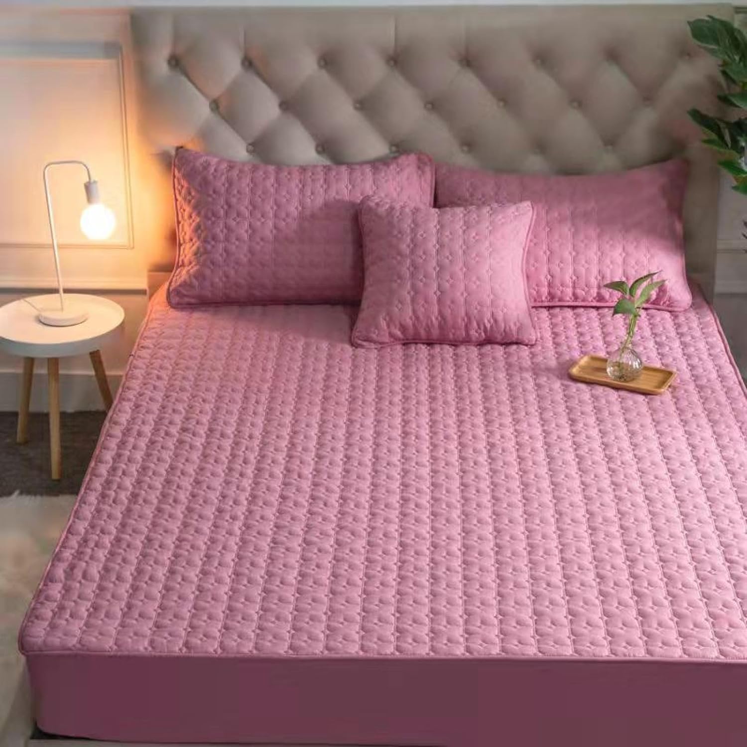 JIANINGHOME Bed Sheet with 200 x 200, Quilted Bed Sheet, AllInclusive