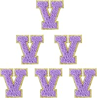 Vista 80 de 6 piezas de parches de letras de chenilla autoadhesivas, parches de letras preppy de 2 pulgadas para bolsos, ropa y sombreros, grandes pegatinas