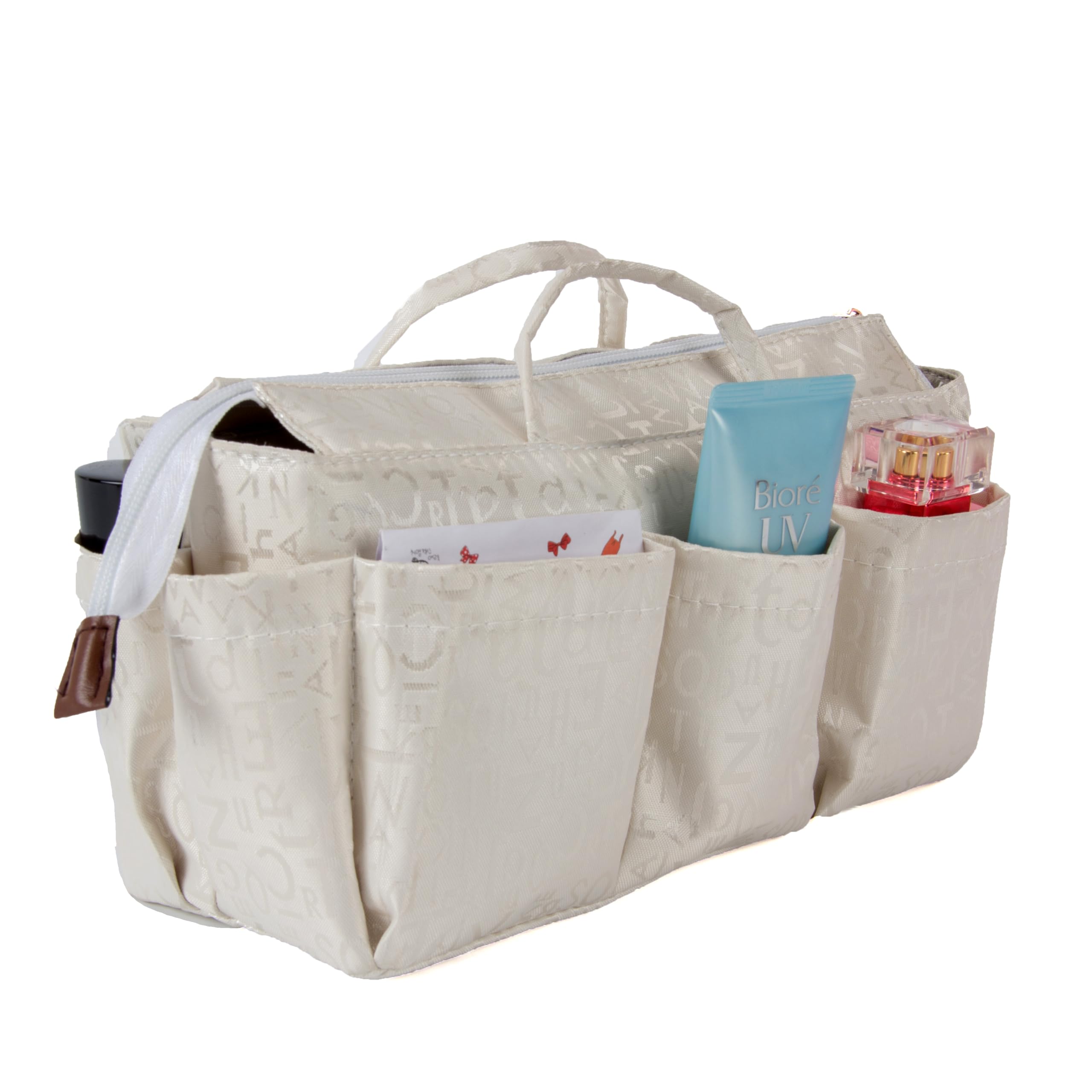 Periea White 'Keriea' Handbag Organiser Insert - Tote Bag Insert With 13 Compartments For Bag Organisation - (White)