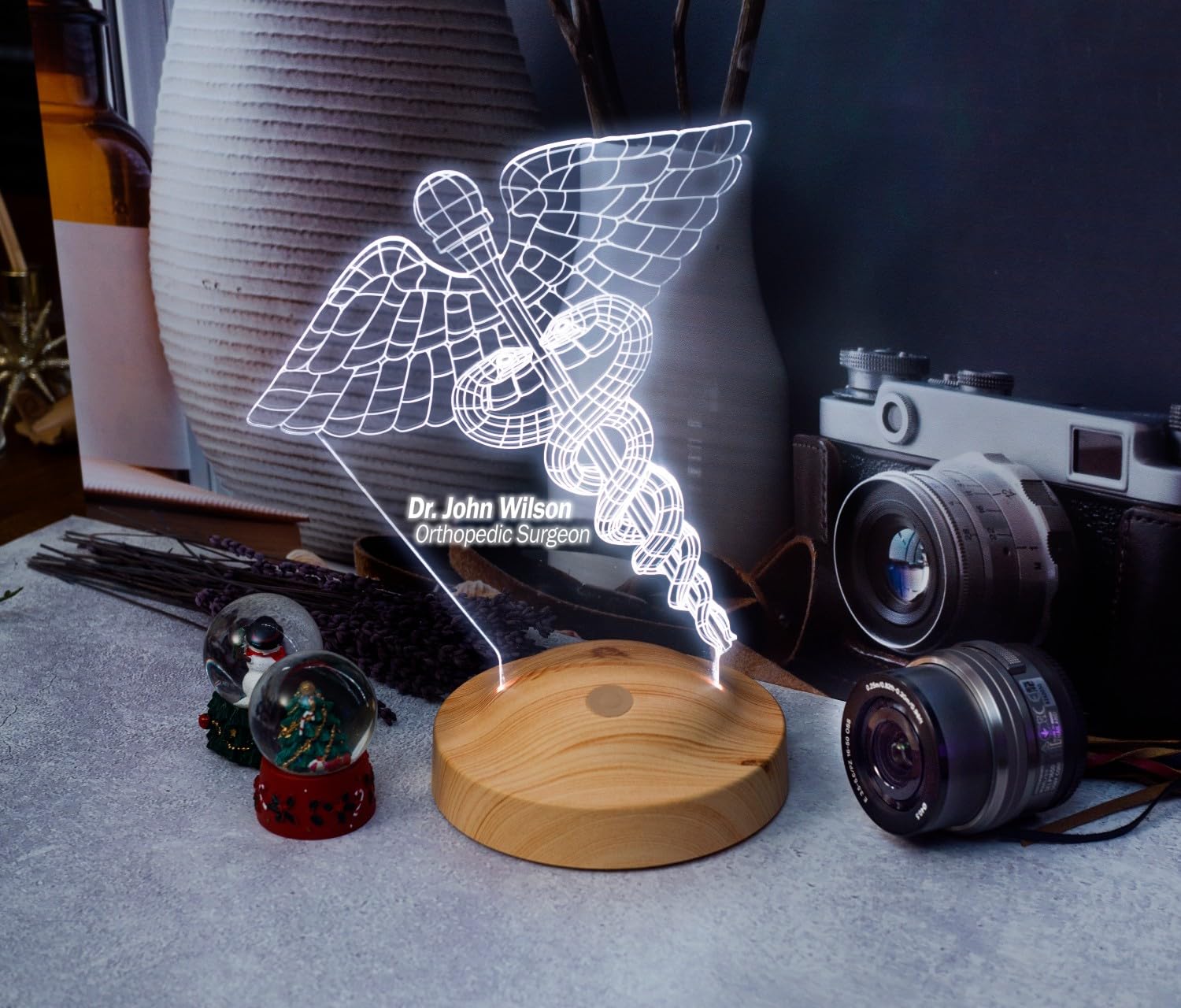 Spersonalizowane prezenty dla lekarzy, lampka LED 3D, tekst na życzenie, światło drzemki, symbol lekarstwa, zmiana koloru, lampa dekoracyjna