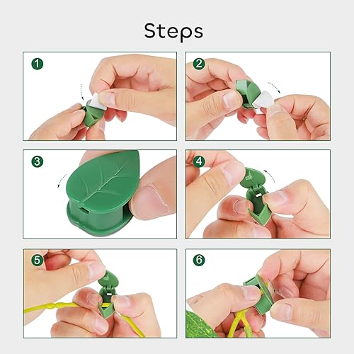 Miniatura 2 de GROWNEER 120 clips de pared para escalada de plantas, clips de pared de vid, clips de escalada de plantas con 72 calcomanías adhesivas acrílicas,