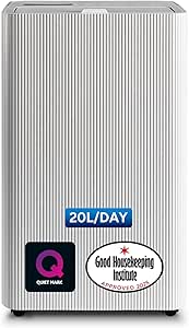 Devola 20L/Day Dehumidifier with Carbon Filter, Laundry Drying & Sleep Mode, Continuous Drainage, Digital Display, Ideal Dehumidifiers for Home, Office & Bedroom