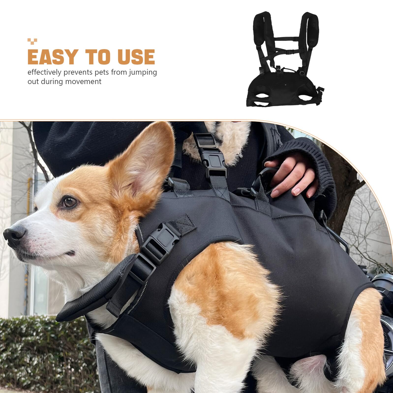 Zaino per Cani e Animali Domestici Tracolle Doppie, Fibbie di Sicurezza Rinforzate, Poliestere Resistente, per Viaggi e Passeggiate Peso 6.5-10kg