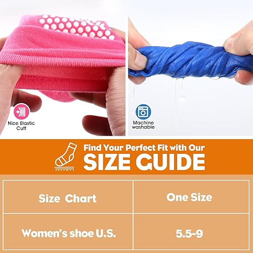 Miniatura 3 de 12 pares de calcetines de agarre de pilato para mujer, calcetines de yoga antideslizantes con agarres, calcetines de hospital, calcetines de tobillo