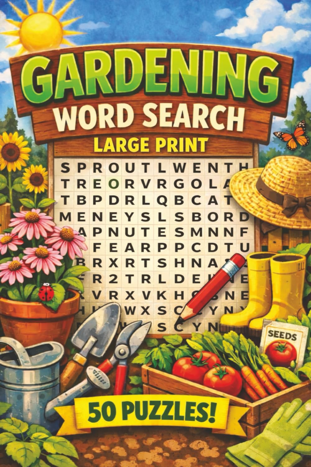 Gardening Word Search: Puzzles with 450+ words and terms related to all things Gardening!!