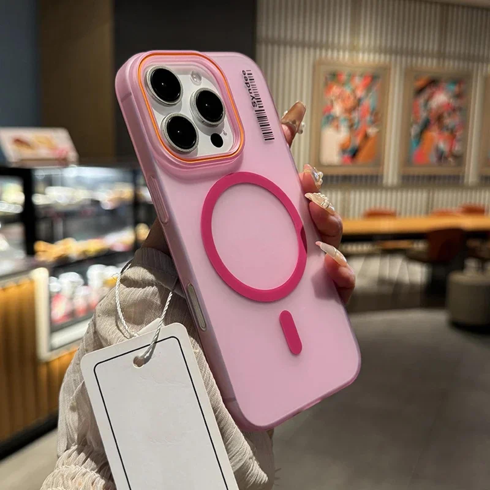 Coque iPhone 14 Pro rose rigide et translucide mate antichoc - 5