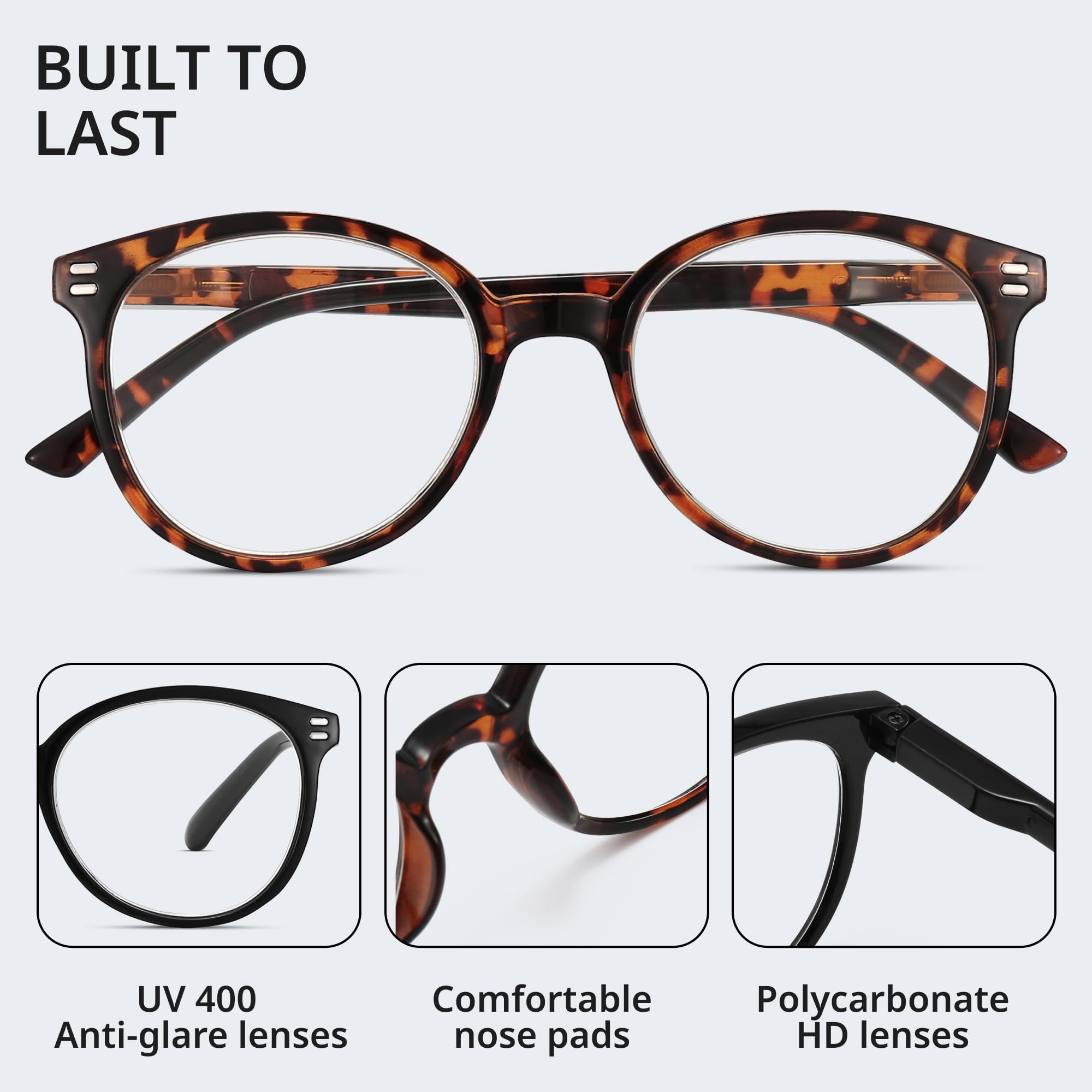 GIBLOGO Occhiali da lettura nero/tortoise/trasparente 1.5