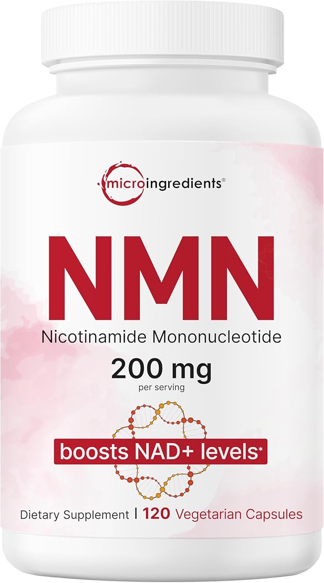 Micro Ingredients NMN 200mg Per Serving | 120 Veggie Capsules – 60 Servings | Easily Absorbed Nicotinamide Mononucleotide Form | NAD+ Precursor & NR Supplement Alternative | Non-GMO, Vegan