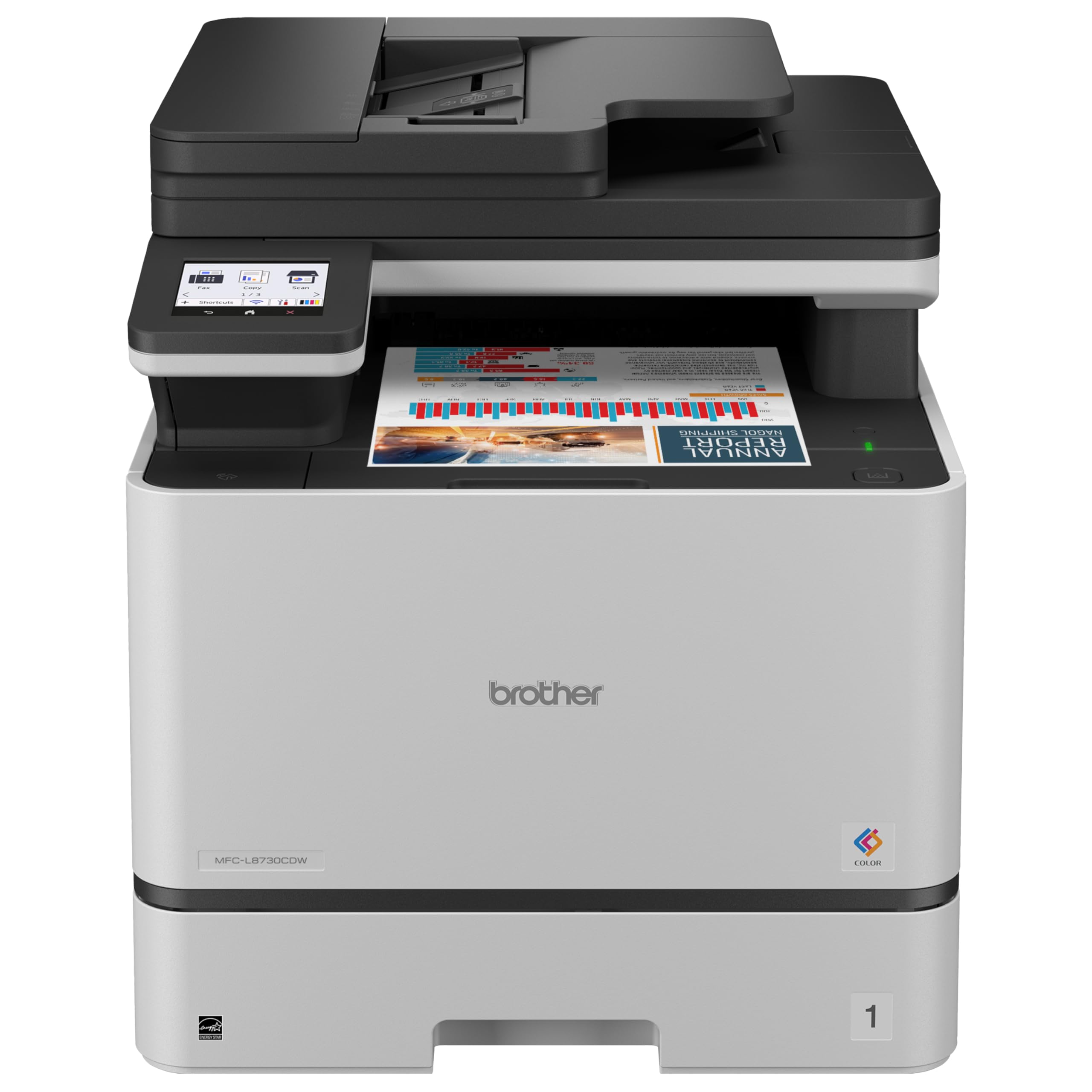brother mfc-l8730cdw business color laser all-in-one printer with duplex print, scan, copy, wireless networking, and advanced security features